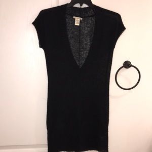 Kenzie Mohair blend Knit Fuzzy Sheer Tunic Sweater